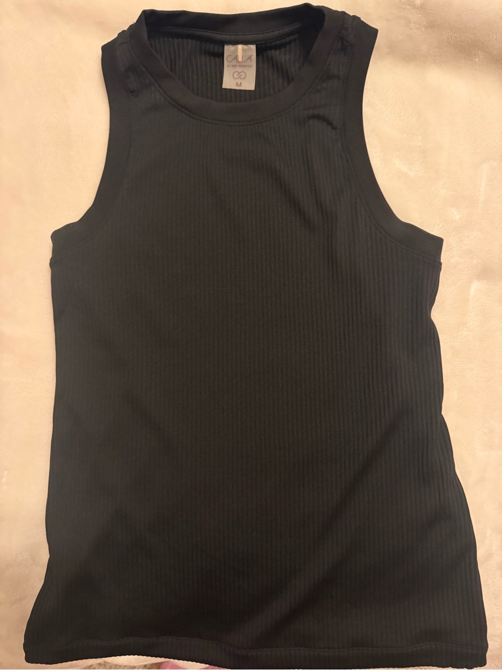CALIA by Carrie Underwood Black Ribbed Tank